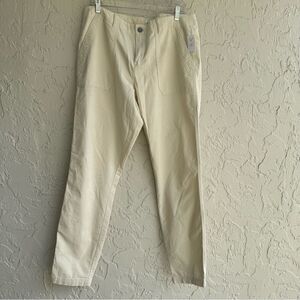 GAP Pants Women‎ 14 Tall Corduroy Cream Skinny Ankle Minimalist Casual